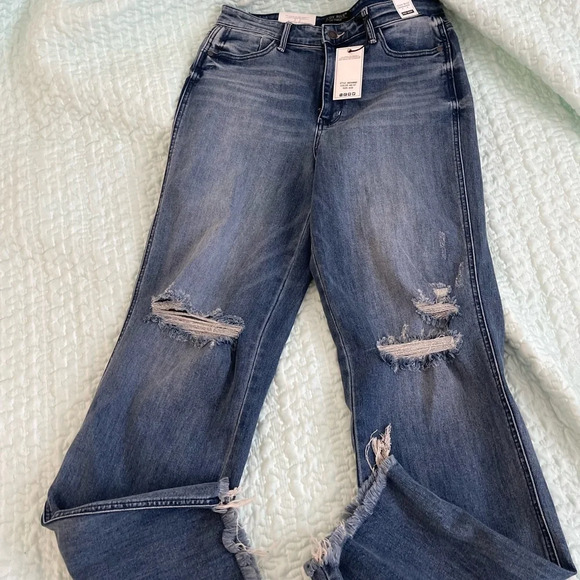 Judy Blue destroyed knee high waist straight jeans - Picture 4 of 11